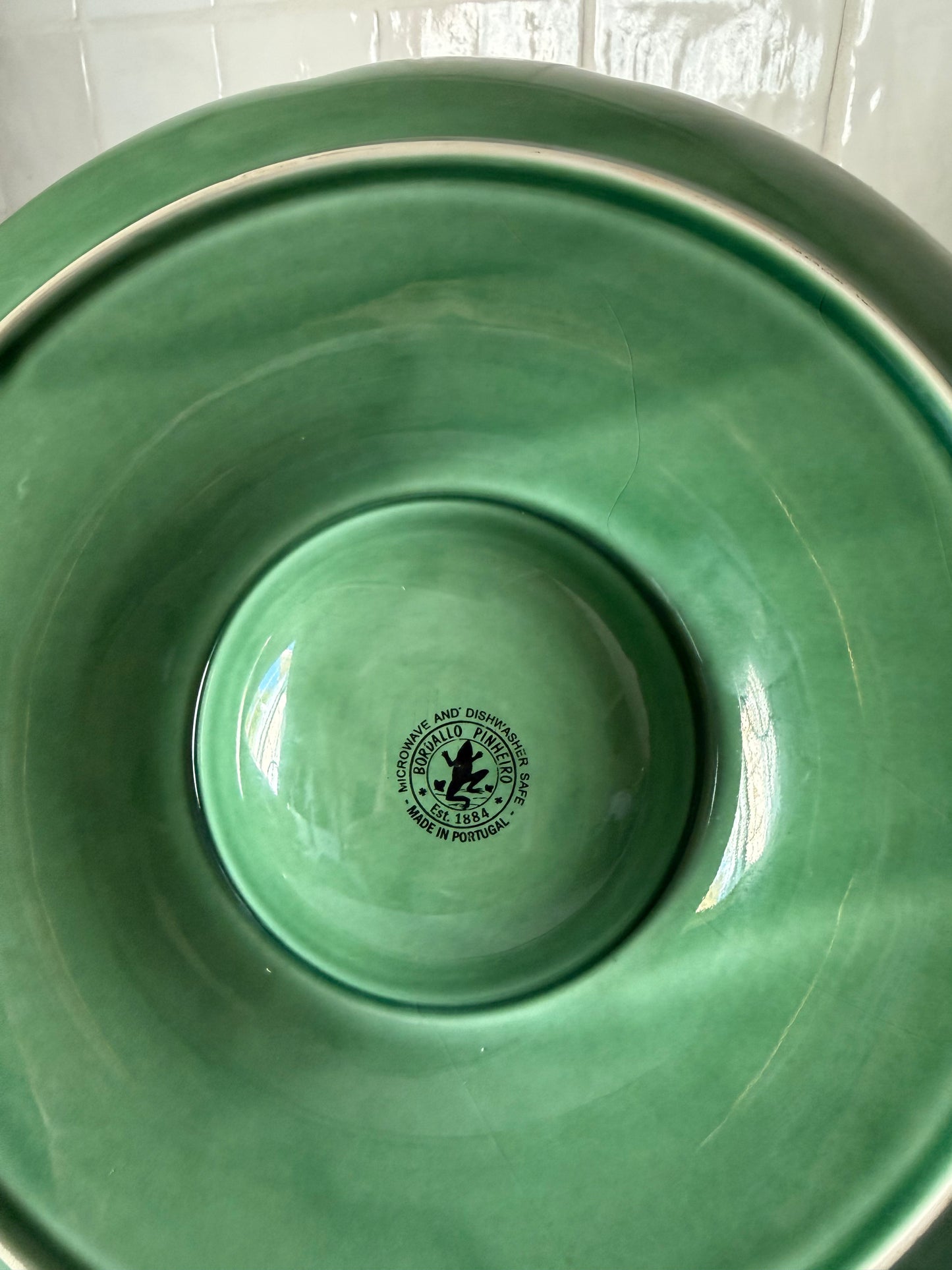 Vintage Bordallo Pinheiro Vegetable/Dip Platter, 12"D