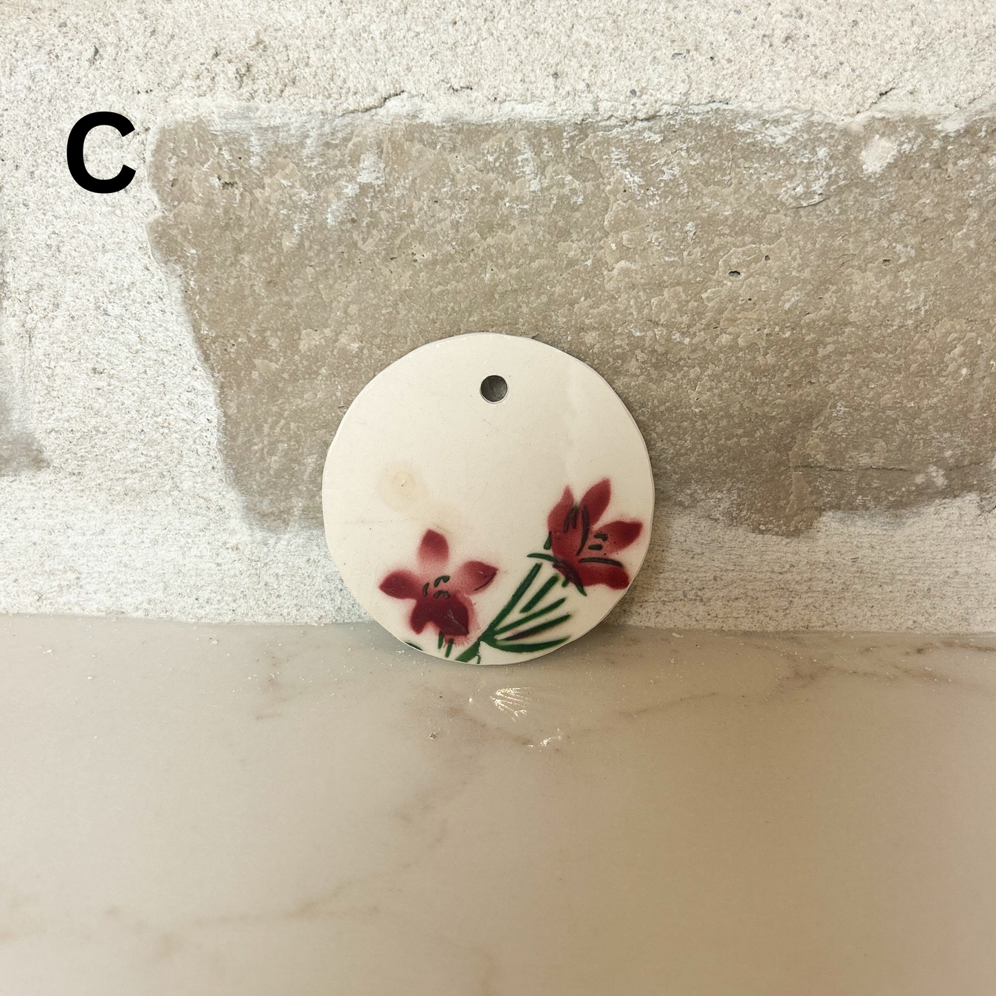 Petite Plant Label Made from Terre de Fer Remnants - Red