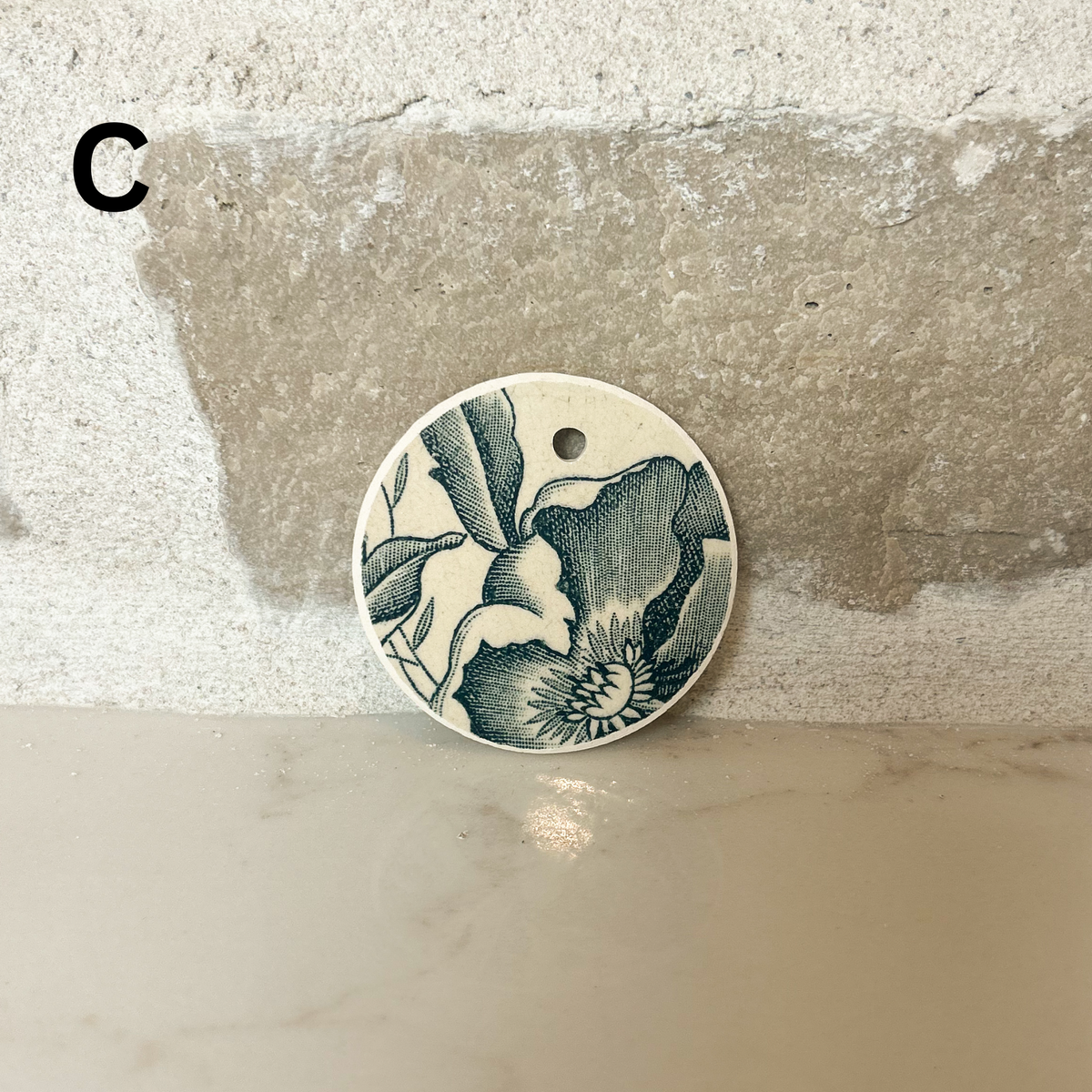 Petite Plant Label Made from Terre de Fer Remnants - Blue/Teal