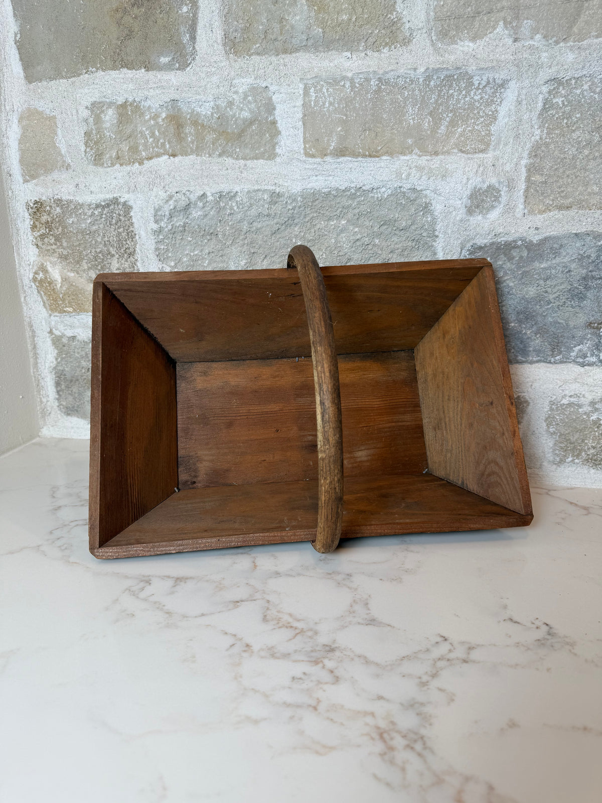 Antique French Wooden Trug, 8 1/2”H x 15 1/2” L x 10 1/4” W| Sourced in Provence