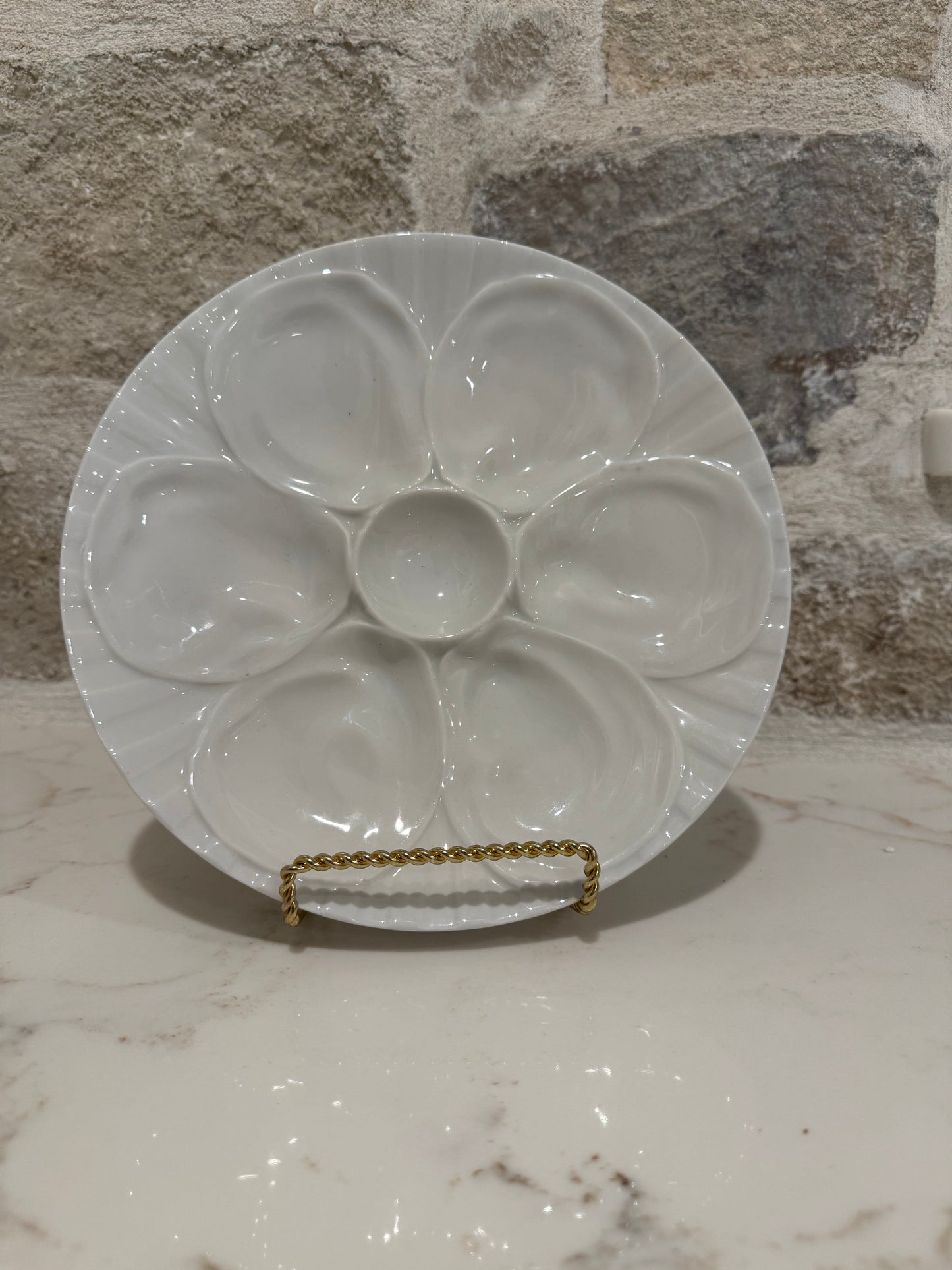 Limoges White Oyster Plate, Pillivuyt 9"D