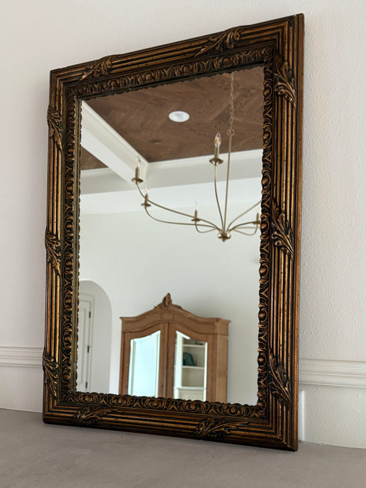 Antique Louis XVI Neoclassical French Gold Guilt Frame Mirror, 24 x 16 1/4" | Sourced in Apt France