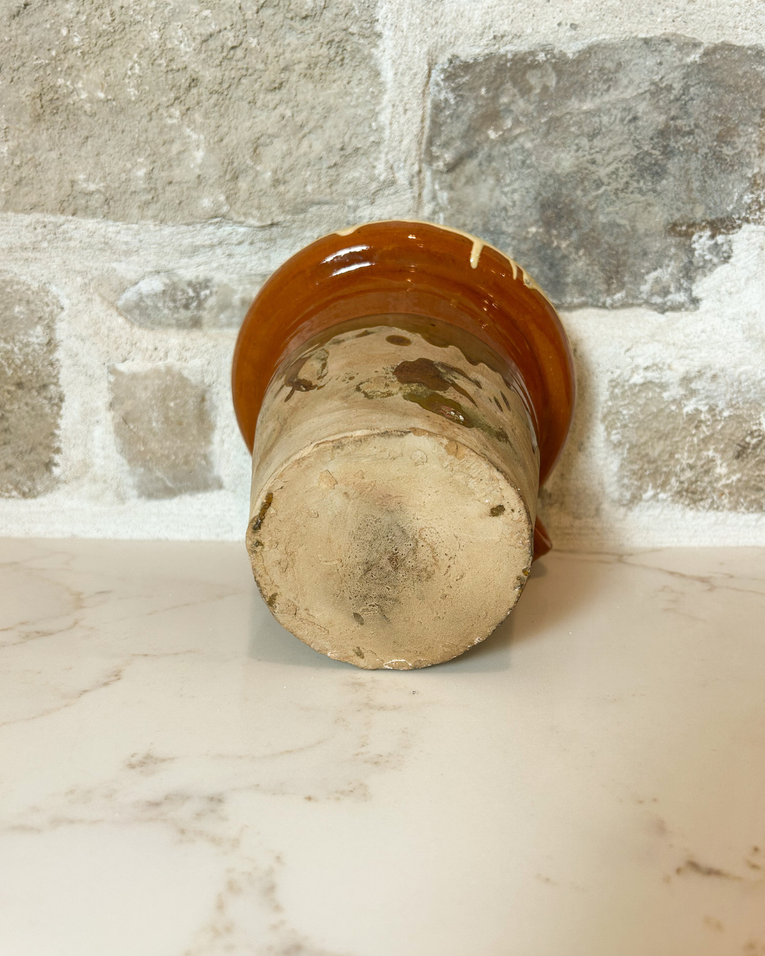 Antique French Top Hat Sardine Pot with Drippy Glaze