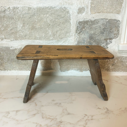 Antique French Wooden Milking Stool