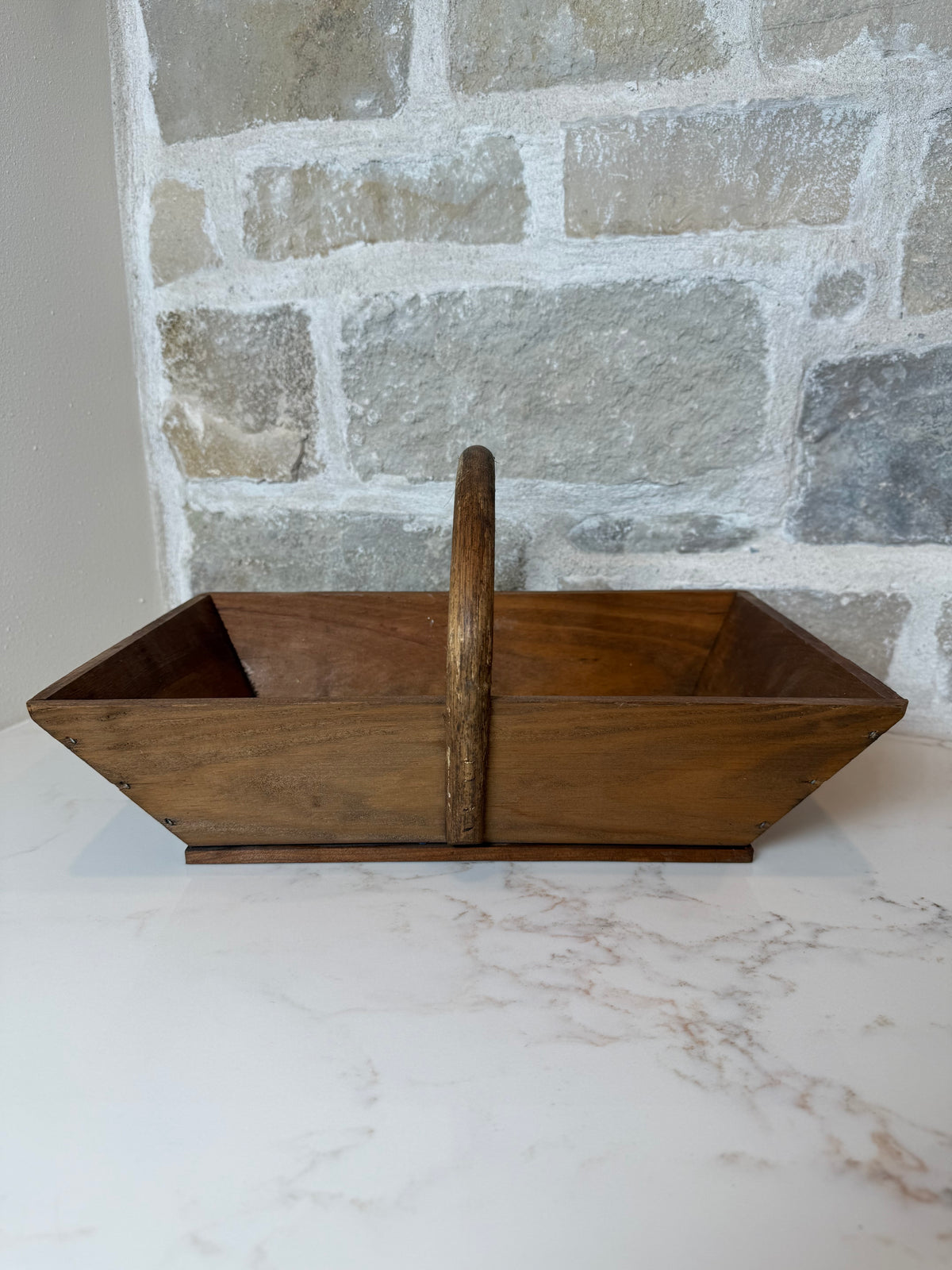 Antique French Wooden Trug, 8 1/2”H x 15 1/2” L x 10 1/4” W| Sourced in Provence