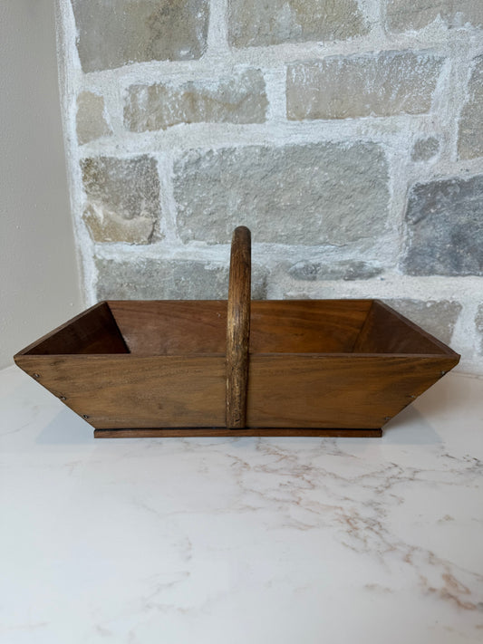 Antique French Wooden Trug, 8 1/2”H x 15 1/2” L x 10 1/4” W| Sourced in Provence