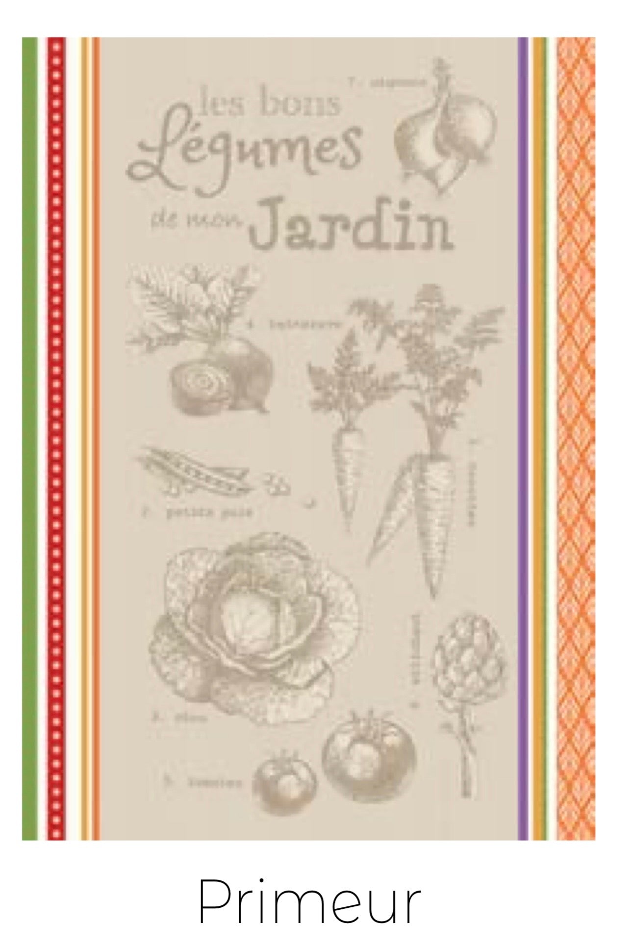 French Cotton Jacquard Market Torchons (Towels), Various Colors/Styles, 19" x 26"