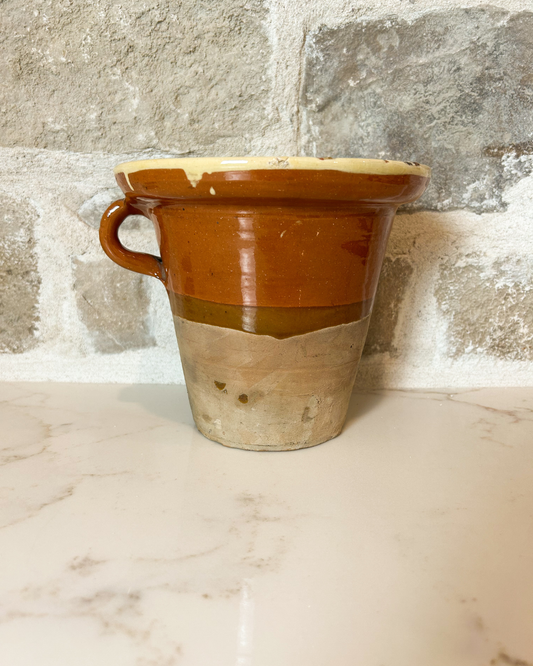Antique French Top Hat Sardine Pot with Drippy Glaze