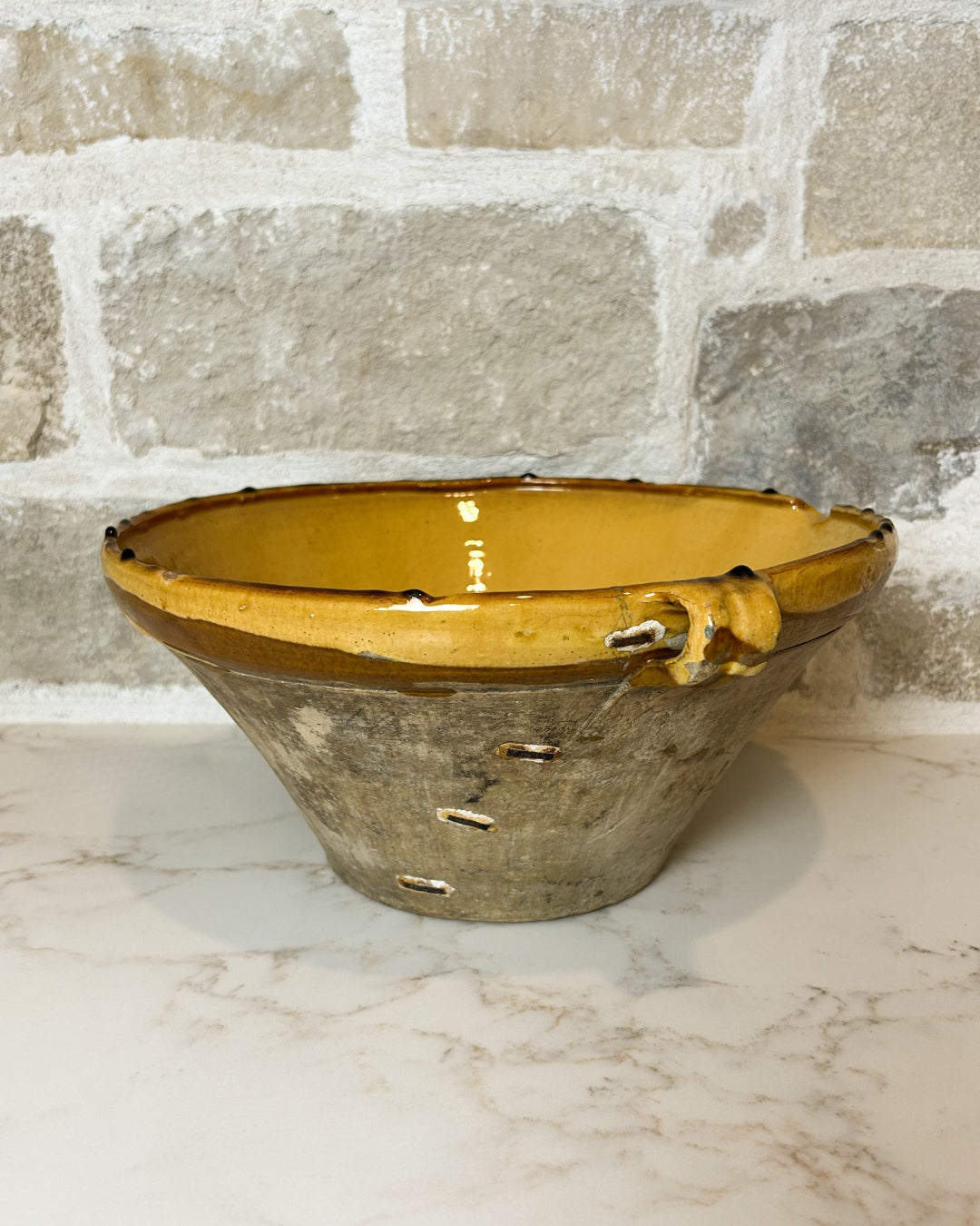Antique Tian Bowl w/ Staple Repair