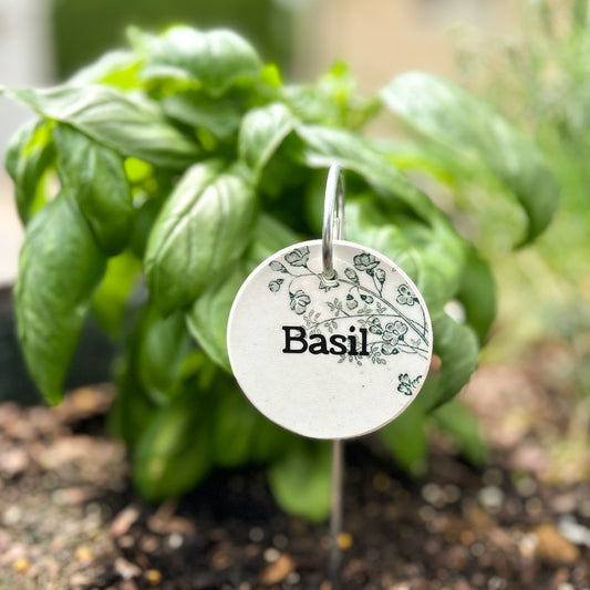 Petite Plant Label Made from Terre de Fer Remnants - Green